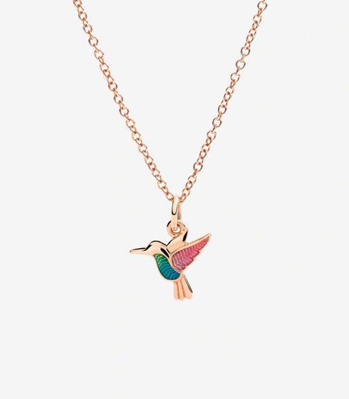DoDo Hummingbird Charm DMC5008-COLIB-EMX9R – 9K Rose Gold & Enamel Pendant