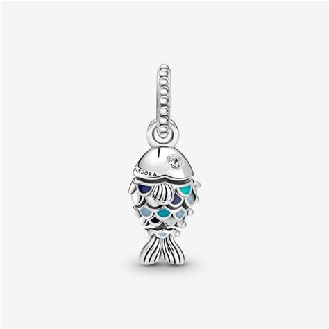 PANDORAPandora 799428C01 Blue Scaled Fish Dangle Charm – Sterling Silver & EnamelBIJOUXEcecile