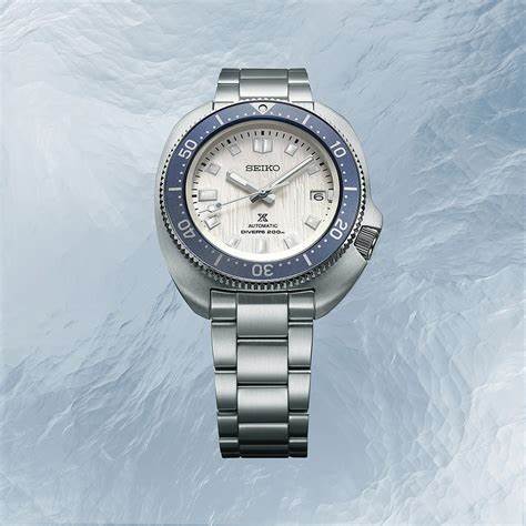 Reloj de buceo para hombre Seiko Prospex SPB301J1 'Save the Ocean' 1970 Re-Interpretation - Acero inoxidable, esfera blanco hielo