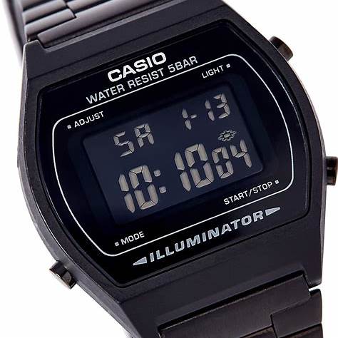 Casio B640WB-1BEF Unisex Digital Watch - Black Stainless Steel