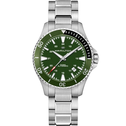 Hamilton Khaki Navy Scuba Auto 40mm Green Dial SS Watch H82375161