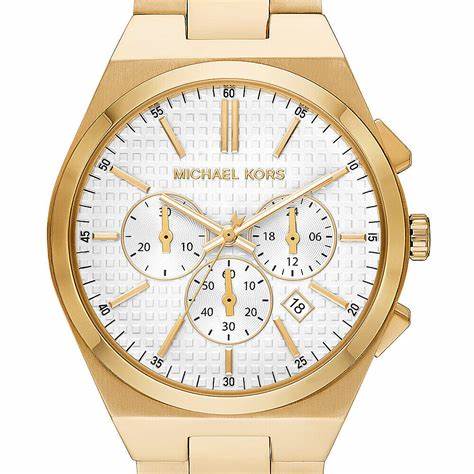 Michael Kors MK9120 Orologio cronografo oversize da uomo in acciaio inossidabile, tonalità oro