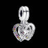 Pandora 792239C01 Puzzle Piece Hearts Splittable Friendship Dangle Charm - Argento 925 con pietre multicolori