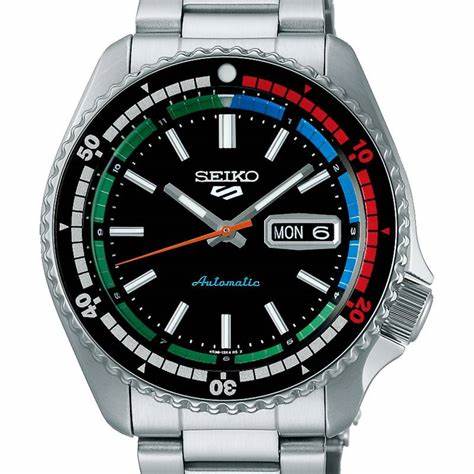 Seiko 5 Sports SRPK13K1 Automatic Men's Watch - Black Dial, Stainless Steel Bracelet