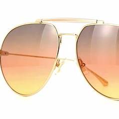 ETRO 0022/S Occhiali da sole unisex - Montatura in oro rosa, lenti arancioni sfumate