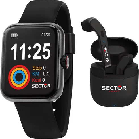 SECTORSector S - 03 R3251282004 Smartwatch 38mm Black Dial Silicone StrapWATCHESEcecile