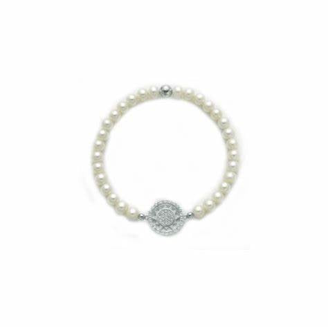 Miluna PBR2984-TPZ Bracciale da donna - Argento 925 con perle bianche e design a farfalla