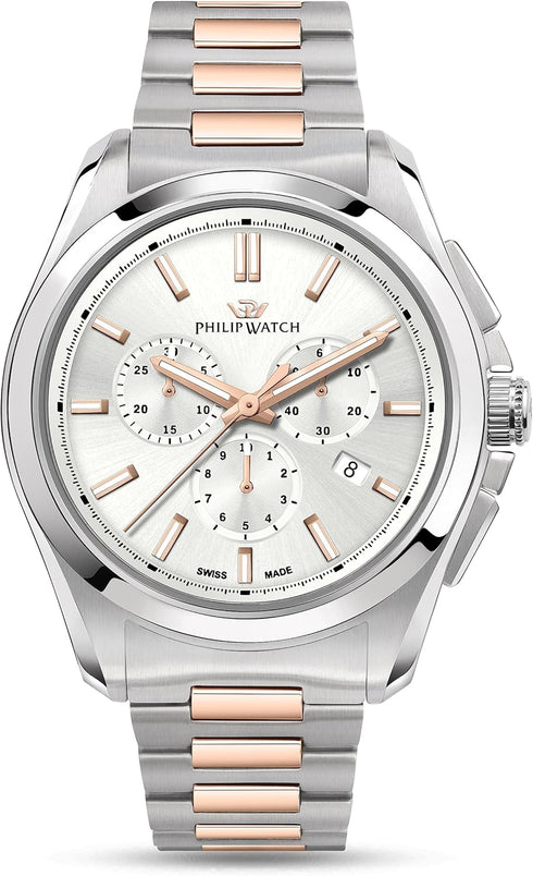 PHILIP WATCHPhilip Watch R8273618005 Amalfi Chronograph Men's Watch - 43mm, White Dial, Steel BraceletWATCHESEcecile