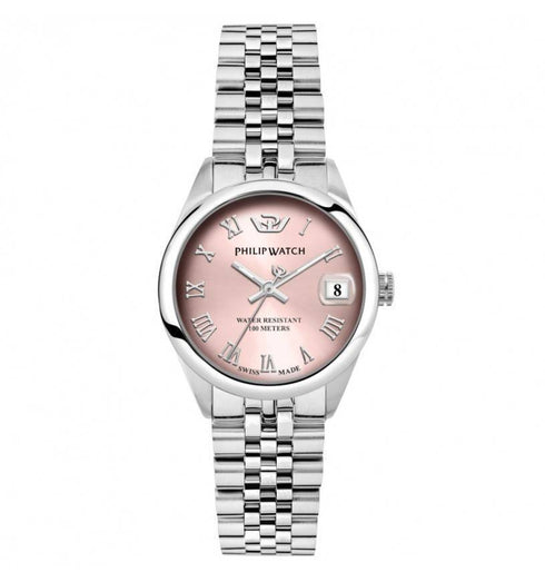 Philip Watch Caribe R8253597622 Women's Watch - Pink Dial, Steel Bracelet