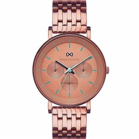 Mark Maddox MM0103-47 Women's Analog Quartz Watch - Rose Gold-Tone Stainless Steel Case and Bracelet