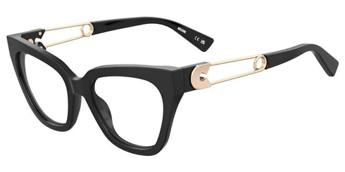 Moschino MOS638 52807 Cat Eye Glasses – Black Frame, 52mm, Acetate