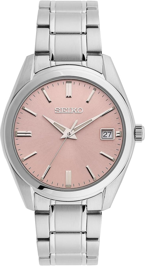 Seiko SUR523P1 Men's Quartz Watch - 40.2mm Stainless Steel, Salmon Dial