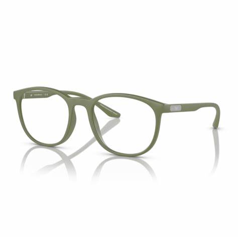 Emporio Armani EA3229 5424 53 Occhiali da vista da uomo - Montatura verde salvia opaca, lenti chiare