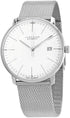 Junghans Max Bill Automatic Men's Watch 027/4002.46 – 38mm Stainless Steel Case, Matte Silver-Plated Dial, Milanaise Bracelet