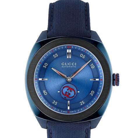 Gucci Interlocking YA142331 Men's Watch – Blue Dial, Blue Rubber Strap