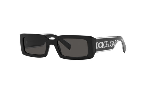 Dolce & Gabbana DG6187 501/87 Unisex-Sonnenbrille - schwarzer Rahmen, dunkelgraue Gläser