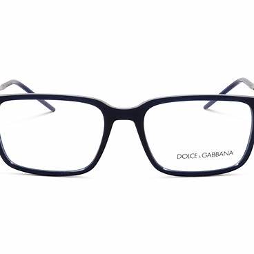 Dolce & Gabbana DG5099 3094 A 55 Occhiali da vista rettangolari da uomo - Montatura blu trasparente