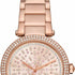 Michael Kors MK7286 Women's Parker Rose Gold-Tone Crystal-Set Watc