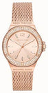 Michael Kors MK7336 Women's Lennox Rose Gold-Tone Watch with Crystal-Accented Bezel