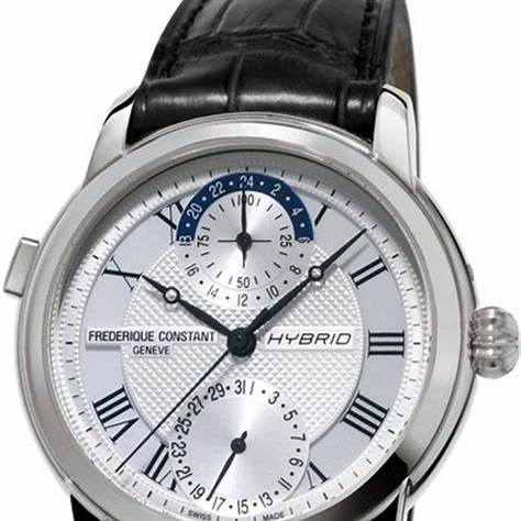 Frederique Constant Hybrid Manufacture FC-750MC4H6 – Silver Guilloché Dial, Black Leather Strap