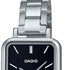 Casio LTP-V009D-1EUDF Damen Edelstahlarmbanduhr – Schwarzes Zifferblatt