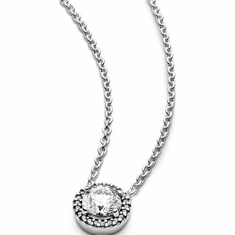 Pandora 396240CZ-45 Collana Eleganza Classica - Argento Sterling con Zirconi Chiari, 45cm