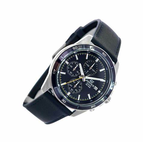 Casio Edifice EFR-526L-2CVUEF Men's Chronograph Watch – Blue Dial, Leather Strap