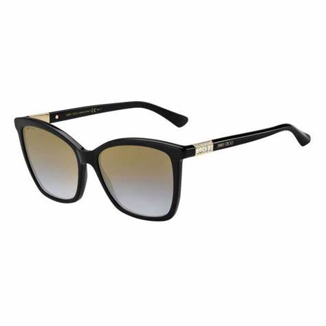 Occhiali da sole Jimmy Choo ALI/S 807/FQ Donna - 56 mm, montatura nera con lenti sfumate grigie