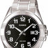 Casio MTP-1308D-1BVDF Herren-Edelstahlarmbanduhr – Schwarzes Zifferblatt