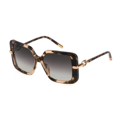 Furla SFU712 07TB Women's Sunglasses – Havana Frame, Smoke Gradient Lenses, 54mm