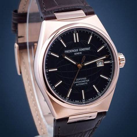 Frederique Constant Highlife Automatic COSC FC-303B4NH4 – Black Dial, Rose Gold-Tone Case, Brown Leather Strap