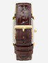 Seiko SWR064P1 Men's Quartz Watch – Gold Rectangular Case, Brown Leather Strap