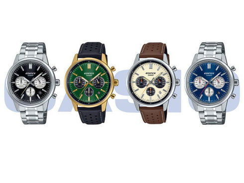 Orologio cronografo Casio Edifice EFR-575L-7AEF Uomo - Quadrante beige, cinturino in pelle marrone