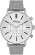 Breil Avery EW0508 Men's Chronograph Watch - 42mm Silver Sunray Dial, Stainless Steel Milanese Mesh Bracelet