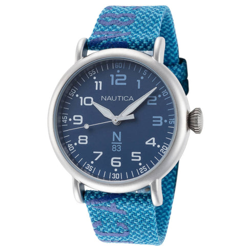 Nautica NAPLSF016 Men's Quartz Watch - Blue Dial, Blue Canvas Strap