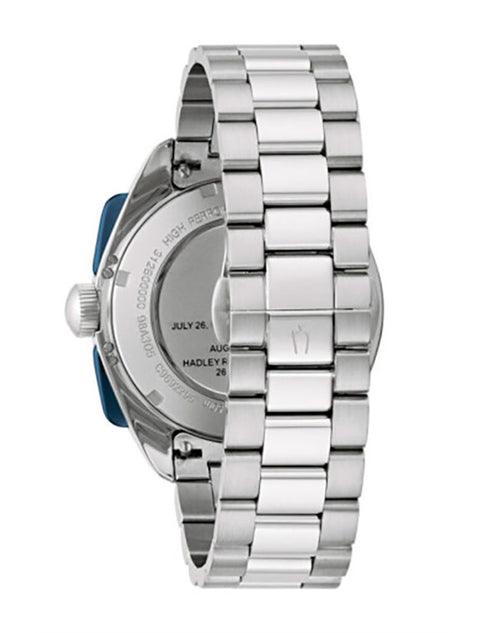 Bulova Lunar Pilot 98A305 Men's Chronograph Watch - White Dial, Stainless Steel Bracelet