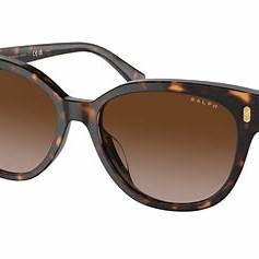 Ralph by Ralph Lauren RA5305U 5003/13 Occhiali da sole Cat-Eye da donna - Montatura avana nero, lenti sfumate marroni