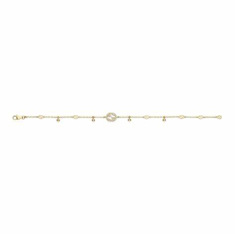 Gucci Interlocking G 18k Yellow Gold Diamond Bracelet - Adjustable Length