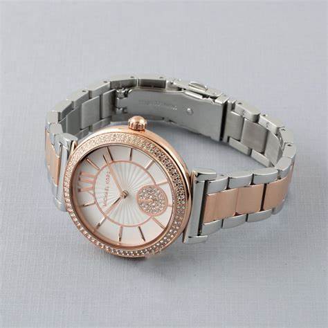 Michael Kors Abbey MK4616 Orologio bicolore da donna in acciaio inossidabile - Quadrante bianco