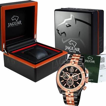 Jaguar Men's Swiss Quartz Chronograph Watch - Model J811/1, Black and Rose Gold PVD Stainless Steel Case, Black Dial, Sapphire Crystal