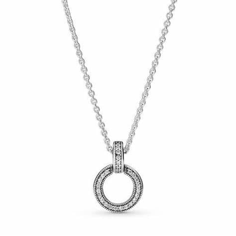 Collana Pandora con ciondolo a doppio cerchio 399487C01-45 - Argento 925 con zirconia cubica