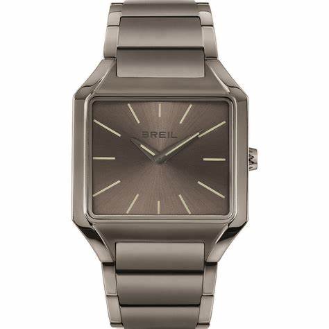 Breil The B TW1928 Men's Two-Hand Watch - Gunmetal Dial, Titanium-Finish Stainless Steel Bracelet