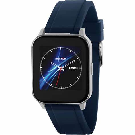 Sector Fit R3253595001 Smartwatch digitale unisex - Cassa in alluminio e TPU, cinturino in silicone blu