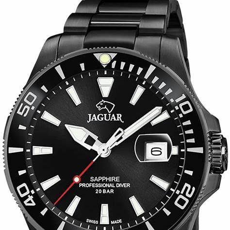 Orologio subacqueo Jaguar Executive J989/1 Uomo - Cassa in acciaio inossidabile PVD nero, quadrante nero, bracciale in acciaio inossidabile nero