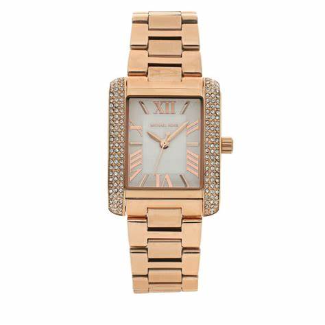 Michael Kors MK1074SET Women's Rose Gold Watch and Necklace Gift Se