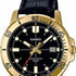 Reloj para hombre Casio MTP-VD01GL-1EVUDF - Esfera negra, correa de cuero