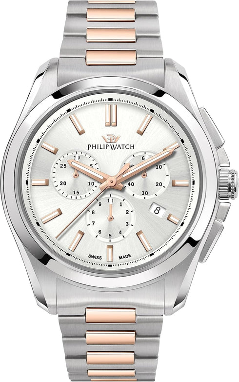 PHILIP WATCHPhilip Watch R8273618005 Amalfi Chronograph Men's Watch - 43mm, White Dial, Steel BraceletWATCHESEcecile