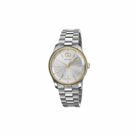 Gucci G-Timeless 29mm YA1265063 Women's Watch – Silver Dial, Two-Tone Stainless Steel Bracelet