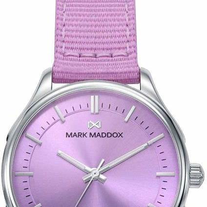 Mark Maddox MC1000-97 Women's Analog Quartz Watch - Purple Dial, Nylon Strap