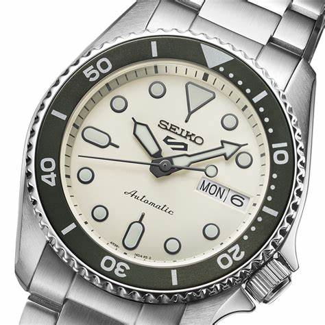 Seiko 5 Sports SRPK31K1 Men's Automatic Watch - 38mm Stainless Steel, Cream Dial